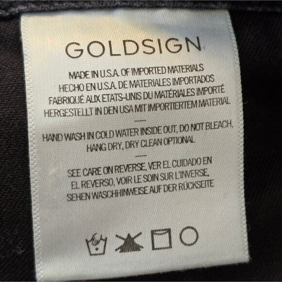 Goldsign Martin Ultra High Rise Denim Straight Leg Jeans Studio Black Sz 32‎ New - Picture 11 of 14